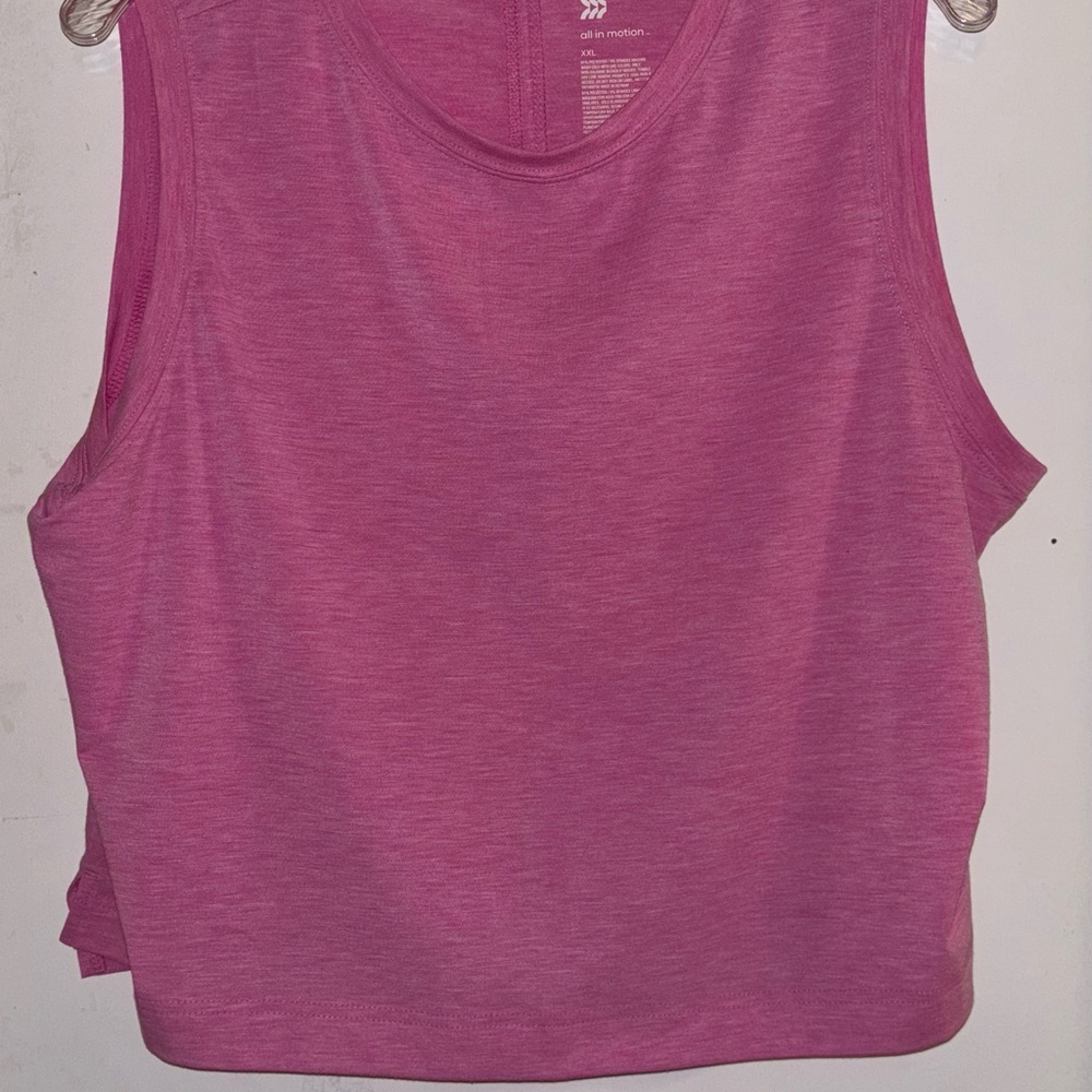 Pink workout top- running top- sleeveless pink top